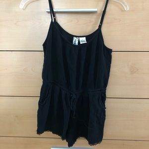 Black spaghetti strap romper